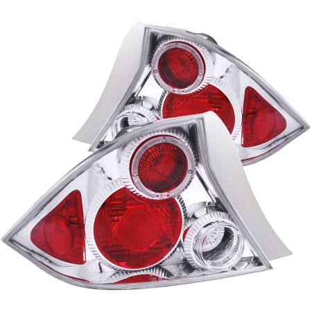 ANZO Headlights, Tail Lights and More  - ANZO 2001-2003 Honda Civic Taillights Chrome w/ Halo