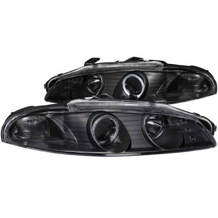 ANZO Headlights, Tail Lights and More  - ANZO 1997-1999 Mitsubishi Eclipse Projector Headlights w/ Halo Black G2