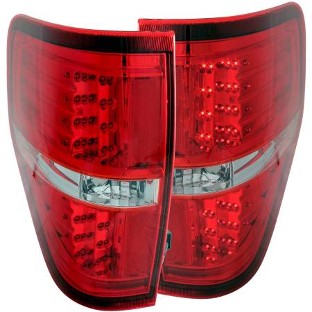 ANZO Headlights, Tail Lights and More  - ANZO 2009-2014 Ford F-150 LED Taillights Red/Clear
