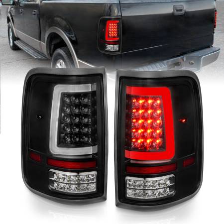 ANZO Headlights, Tail Lights and More  - ANZO 2004-2006 Ford F-150 LED Tail Lights w/ Light Bar Black Housing Clear Lens