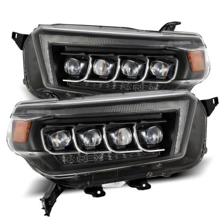 AlphaRex - AlphaRex 10-13 Toyota 4Runner NOVA LED Projector Headlights Plank Style Black w/Seq Signal/DRL