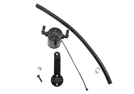 J&L Oil Separator Co - J&L 16-21 Honda Civic 1.5L Turbo (EX & Si) Passenger Side Oil Separator 3.0 - Black Anodized