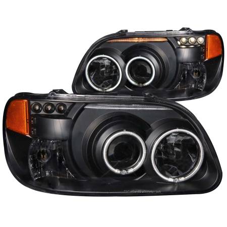 ANZO Headlights, Tail Lights and More  - ANZO 1995-2001 Ford Explorer Projector Headlights w/ Halo Black 1 pc