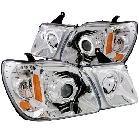 ANZO Headlights, Tail Lights and More  - ANZO 1998-2007 Lexus Lx470 Projector Headlights w/ Halo Chrome (CCFL)