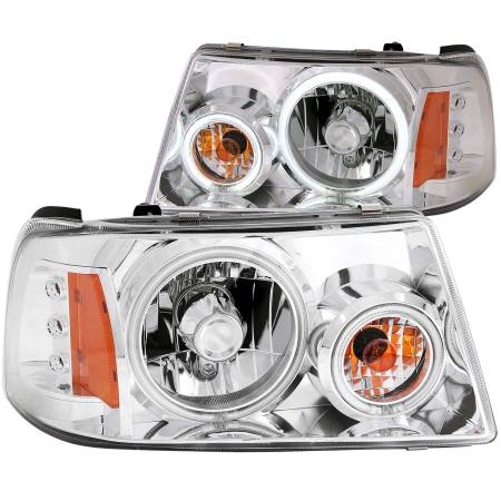 ANZO Headlights, Tail Lights and More  - ANZO 2001-2011 Ford Ranger Projector Headlights w/ Halo Chrome (CCFL) 1 pc