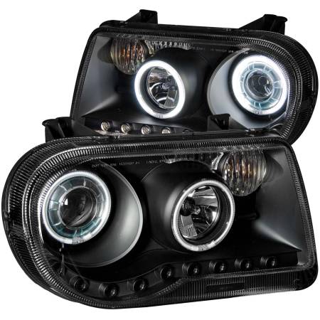 ANZO Headlights, Tail Lights and More  - ANZO 2005-2010 Chrysler 300C Projector Headlights w/ Halo Black (CCFL) G2