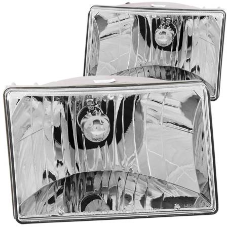 ANZO Headlights, Tail Lights and More  - ANZO 1993-1998 Jeep Grand Cherokee Crystal Headlights Chrome