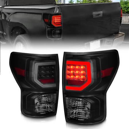 ANZO Headlights, Tail Lights and More  - Anzo 07-11 Toyota Tundra Full LED Tailights Black Housing Smoke Lens G2 (w/C Light Bars)