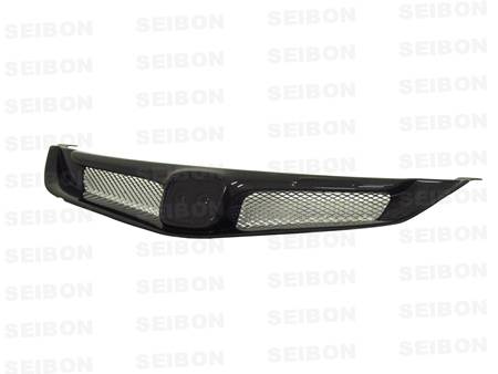 Seibon Carbon - Seibon 06-10 Honda Civic 4Dr JDM / Acura CSX MG-Style Carbon Fiber Grill