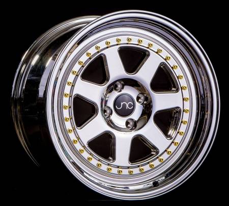 JNC Wheels - JNC Wheels Rim JNC048 PLATINUM WITH GOLD RIVETS 18x8.5 5x114.3 ET28