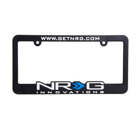 NRG Innovations - NRG Innovations License Plate Frame White w/ Blue