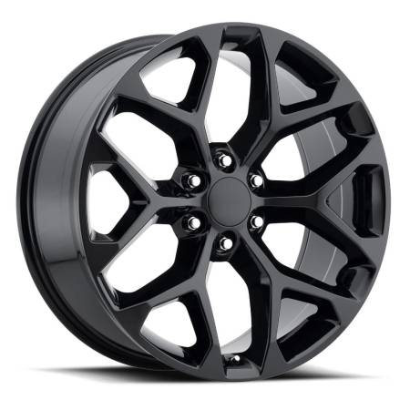Factory Reproductions Wheels - FR 59 - Chevrolet Truck Snowflake Replica Wheel 22x9 6x5.5 ET24 78.1CB Gloss Black