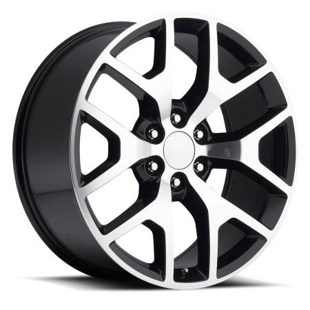 Factory Reproductions Wheels - FR 44 - GMC Sierra Replica Wheel 20x9 6x5.5 ET27 78.1CB Black Machine Face
