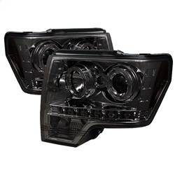 Spyder Auto - Spyder Ford F150 09-14 Projector Headlights Halogen Model- LED Halo LED Smke PRO-YD-FF15009-HL-SM