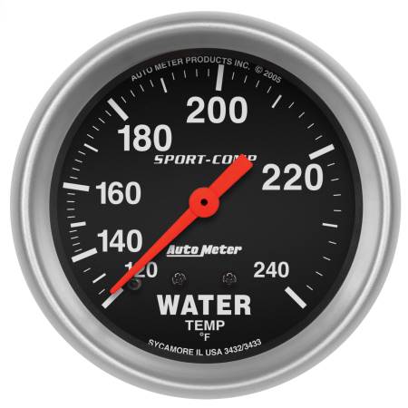 AutoMeter - AutoMeter Sport-Comp 2 5/8in 120-240 F Mechanical Water Temp Gauge