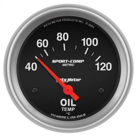 AutoMeter - AutoMeter Sport-Comp 66.7mm 40-120 Deg C Short Sweep Electronic Oil Temperature Gauge