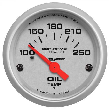AutoMeter - AutoMeter Ultra-Lite 52mm 100-250 Deg F Electronic Oil Temperature Gauge