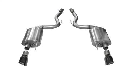 CORSA Performance - Corsa 2015-2017 Ford Mustang GT 5.0 3in Axle Back Exhaust Black Dual Tips (Touring)