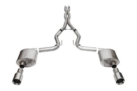 CORSA Performance - Corsa 24+ Ford MustangGT Sport Cat-Back Exhaust Sys. 3.0in Dual Rear Exit w/4.5in Straight Cut Tips
