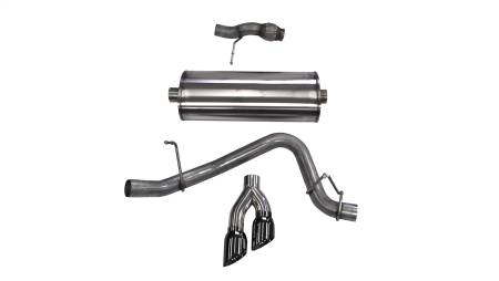 CORSA Performance - Corsa 2015-2020 Chevy Tahoe/GMC Yukon Cat-Back Exhaust Sport 3in Single Side Twin Black 4in Tips