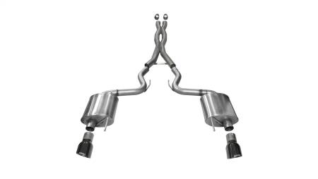 CORSA Performance - Corsa 2015-2017 Ford Mustang GT 5.0 3in Cat Back Exhaust Black Dual Tips (Sport)