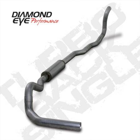 Diamond Eye Performance - Diamond Eye Exhaust System Kit, 1989-1993 Dodge 5.9L Cummins 2500/3500 4X4 4" Stainless Turbo Back Single