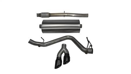CORSA Performance - Corsa 14-19 GMC Sierra/Chevy Silv 1500 Crew Cab/Std. Bed 5.3L V8 Black Sport Single Side CB Exhaust