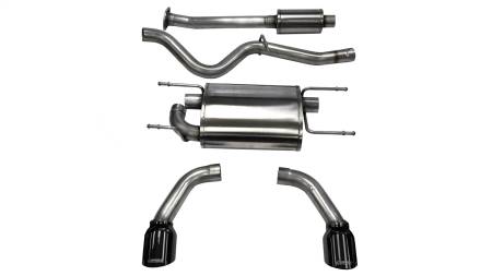 CORSA Performance - Corsa 2012-2025 Scion FRS / Subaru BRZ Black Tip Sport Cat-Back Exhaust