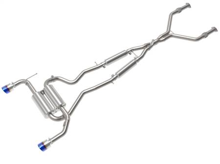 aFe Power (Advanced FLOW Engineering) - aFe 14-15 Infiniti Q50 V6 3.7L Takeda 2-1/2in 304 SS Cat-Back Exhaust System w/ Blue Flame Tips