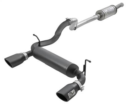 aFe Power (Advanced FLOW Engineering) - aFe Rebel Series 2.5in 409 SS Cat-Back Exhaust System w/ Black Tips Jeep Wrangler (JL) 2018 V6 3.6L
