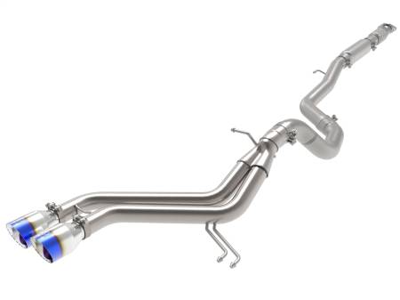 aFe Power (Advanced FLOW Engineering) - aFe Takeda 2-1/2in to 3in SS-304 Cat-Back Exhaust w/ Blue Flame Tips 13-17 Hyundai Veloster L4-1.6L