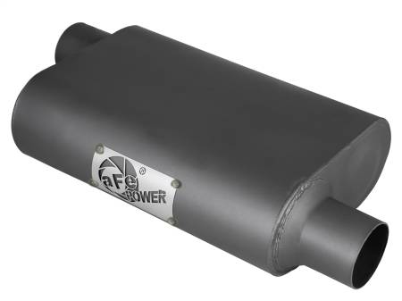 aFe Power (Advanced FLOW Engineering) - aFe Scorpion Replacement Alum Steel Muffler 2-1/2in In/Out Baffled Offset/Offset 13inL x10inW x4inH