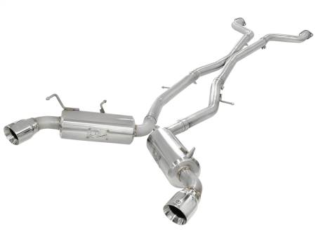 aFe Power (Advanced FLOW Engineering) - aFe Takeda 2.5inch SS Exhaust Cat-Back 09-13 Nissan 370Z V6 3.7L Polished Tips