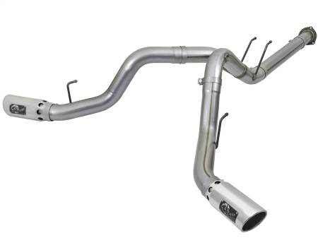 aFe Power (Advanced FLOW Engineering) - aFe 4in DPF-Back SS Exhaust System 2017 Ford Diesel Trucks V8-6.7L (td)