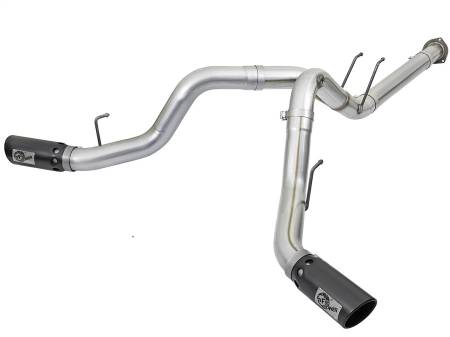 aFe Power (Advanced FLOW Engineering) - aFe ATLAS 4in DPF-Back Alum Steel Exhaust System w/Black Tip 2017 Ford Diesel Trucks V8-6.7L (td)