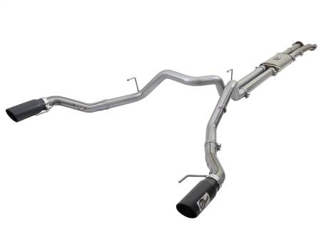 aFe Power (Advanced FLOW Engineering) - aFe MACHForce XP 3in 409-SS Exhaust Cat-Back 2017 Ford F-150 Raptor V6-3.5L (tt) w/ Black Tip