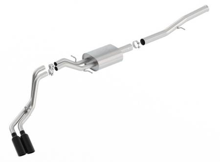 Borla - Borla 14+ Chevy Silverad1500 EC STD/CC Short 143.5in WB ATAK Cat-Back Exhaust w/ Black Chrome Tip