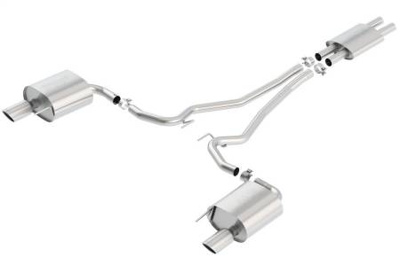 Borla - Borla Cat Back 15-17 Ford Mustang 3.7L V6 MT/AT 2.25in Pipe 4in Single Round Rolled Tips