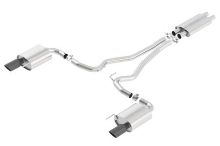 Borla - Borla Touring Cat-Back 15 Ford Mustang GT 5.0L V8 MT/AT 2.5in pipe Black 4in tip