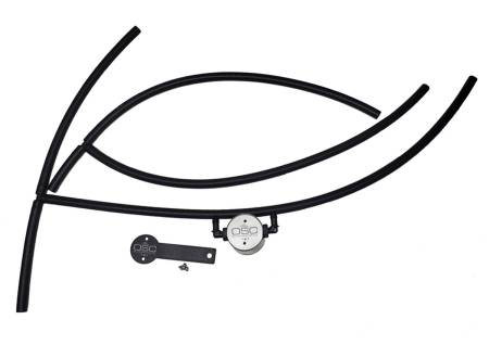 J&L Oil Separator Co - J&L 16-22 Nissan Titan 5.6L Passenger Side Oil Separator 3.0 - Clear Anodized