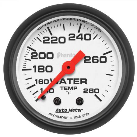 AutoMeter - AutoMeter Phantom 52mm 140-280 Deg F Mechanical Water Temp Gauge