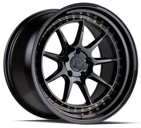 AodHan Wheels - Aodhan Wheels Rim DS-X 18x10.5 5x114.3 73.1CB ET22 Gloss Black W /Gold Rivets