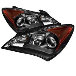 Spyder Auto - Spyder Hyundai Genesis 10-12 Projector Halogen Model- LED Halo DRL Blk PRO-YD-HYGEN09-DRL-BK
