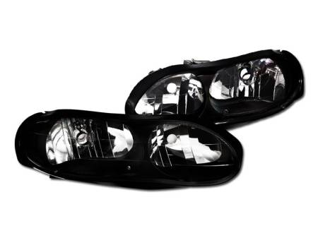 I3 Enterprise - I3 1998-2002 Chevy Camaro Crystal Headlight W/O Light Bulbs W/O Amber - Black
