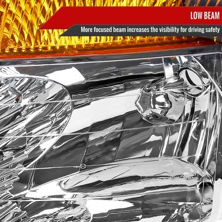 Spec'D Tuning Products - Spec-D 2004-2015 Nissan Titan/ 2004-2007 Armada Factory Style Headlights w/ Amber Reflectors (Chrome Housing/Clear Lens)