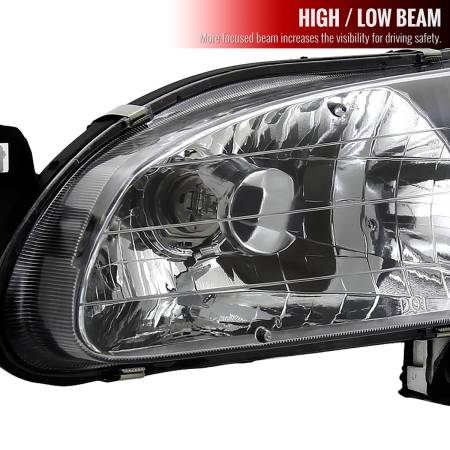 Spec'D Tuning Products - Spec-D 1998-2000 Toyota Corolla Factory Style Crystal Headlights w/ Corner Lights & Bulbs (Matte Black Housing/Clear Lens)