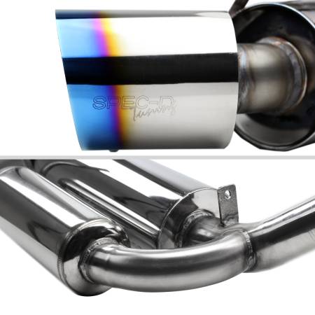 Spec'D Tuning Products - Spec-D 2003-2009 Nissan 350Z Coupe/Convertible T-304 Stainless Steel N1 Style Dual Catback Exhaust System w/ Burnt Tips