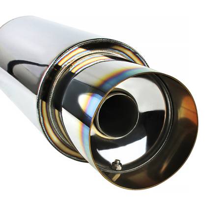 Spec'D Tuning Products - Spec-D Apexi N1 Style 2.5" Inlet Exhaust Muffler - 4" Burnt Blue Tip