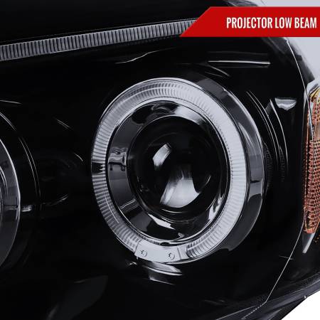 Spec'D Tuning Products - Spec-D 2005-2011 Toyota Tacoma Dual Halo Projector Headlights (Glossy Black Housing/Smoke Lens)