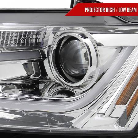 Spec'D Tuning Products - Spec-D 2011-2018 Volkswagen Jetta MK6 LED Bar Projector Headlights (Chrome Housing/Clear Lens)
